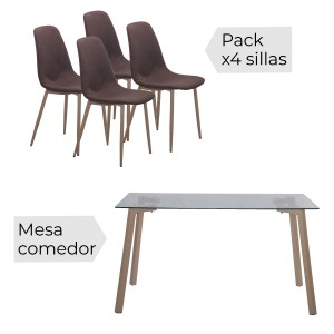 conjunto de mesa + 4 sillas modelo cody