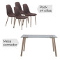 conjunto de mesa + 4 sillas modelo cody