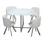 conjunto de mesa + 4 sillas modelo teca