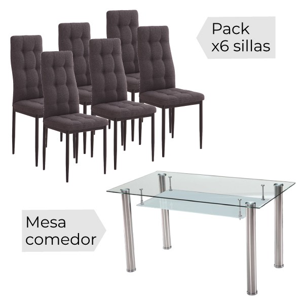 Conjunto de mesa Pranzo y sillas Zuni