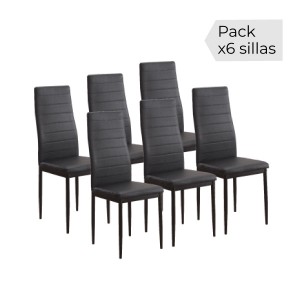 Juego de 6 sillas Emi negras