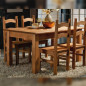 Conjunto mesa fija y 4 sillas madera maciza