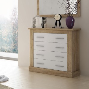 Comoda 4 cajones Chellén Cambria-Blanco