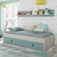 Cama nido con estante de pared Morón