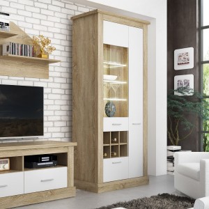 Vitrina alta leds Chellén Cambria-Blanco