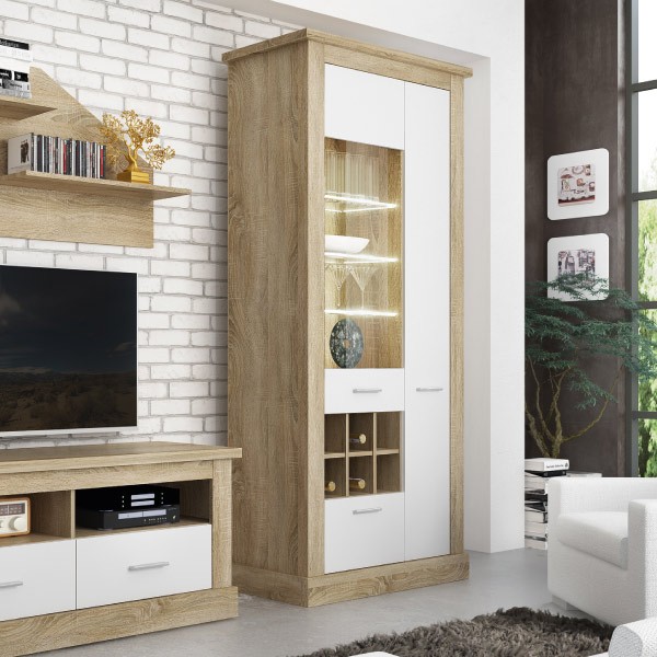 Vitrina Alta Leds Chellén Cambria-Blanco