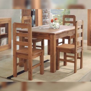 Mesa y 4 sillas madera Bahia