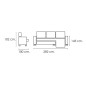 Chaiselongue Roma 282cm. Cemento Chaiselongue Roma 282cm. Cemento