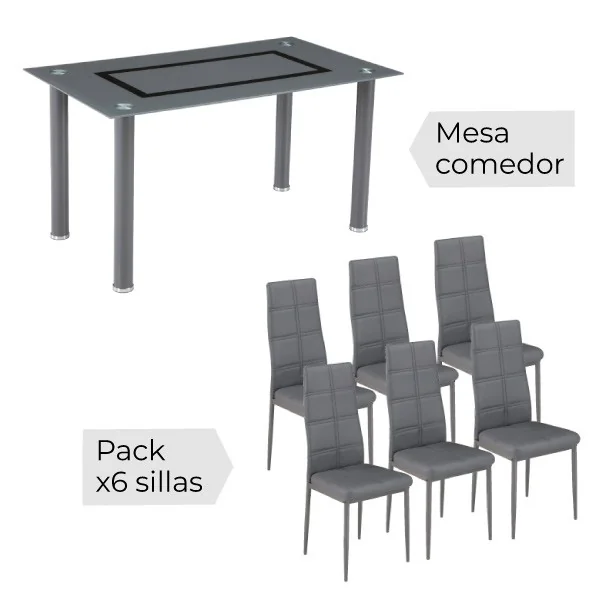 Conjunto mesa y 6 sillas Axiss Conjunto mesa y 6 sillas Axiss