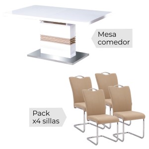 Conjunto mesa y 4 sillas Austria