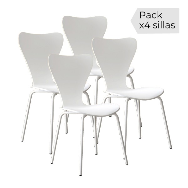 Juego de cuatro sillas modelo Berna. Un diseño minimalista y sencillo.