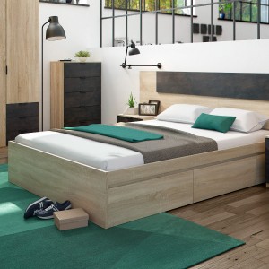 BED CAMA 150 CON 4 CAJONES (PARA SOMIER DE 190X150) ROBLE CANADIAN