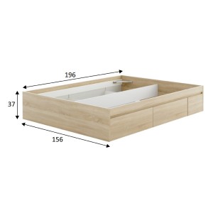 BED CAMA 150 CON 4 CAJONES (PARA SOMIER DE 190X150) ROBLE CANADIAN