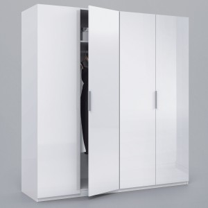Armario 4p blanco brillo