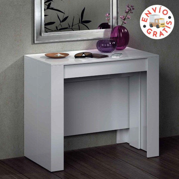 Consola modelo funzionale, se extiende de 51cm a 237cm, color blanco