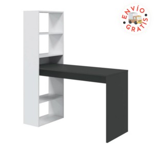 Mesa + estantería Gio Plus blanco - gris