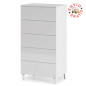 Cómoda Diva 5 cajones blanco brillo