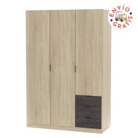 Armario 3p +3c roble - óxido