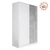 Armario 2P Noon plus cemento - blanco