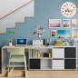 Mesa de escritorio Office con buc de dos puertas y cuatro huecos