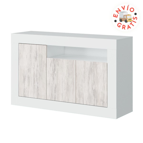 Buffet de tres puertas y un hueco modelo Velho de dos tonos blancos