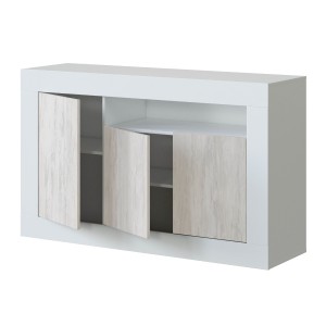 Buffet de tres puertas y un hueco modelo Velho de dos tonos blancos