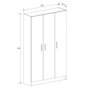 Mueble multiusos 3 puertas aura