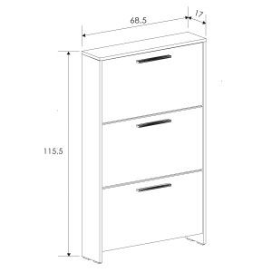 Zapatero patas 3 puertas aura