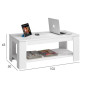Mesa de centro elevable modelo Flow de color blanco artik