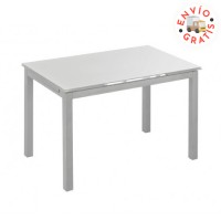 MESA BISBE EXTENSIBLE BLANCA CHASIS GRIS