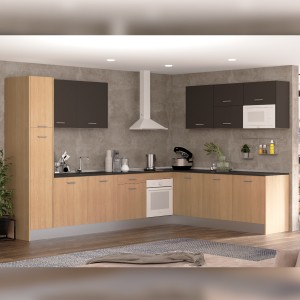 Cocina Esquina Roble | Cocina en L Moderna EXPORT