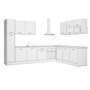 Cocina Esquina Roble | Cocina en L Moderna EXPORT