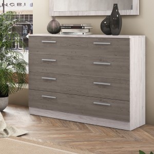 Cómoda combinada en blanco con gris