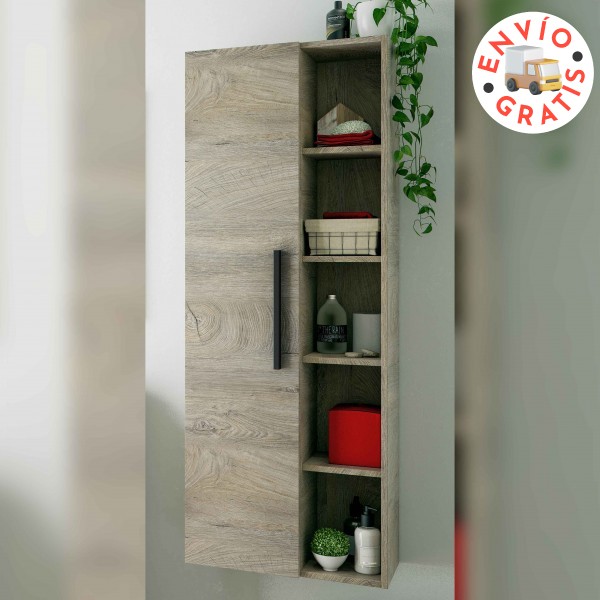 Columna Atenea roble alaska para baños, con estantes Columna Atenea roble alaska para baños, con estantes