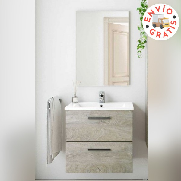 Conjunto baño modelo Noa compuesto por mueble y espejo