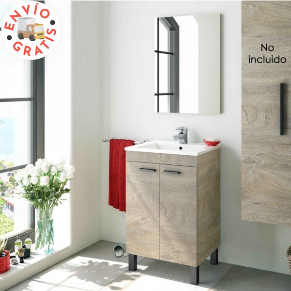 Conjunto baño modelo Essens compuesto por mueble y espejo