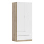 Armario Low 2p 2c Roble/ Blanco