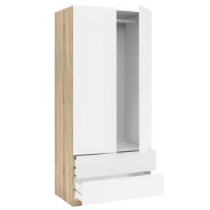 Armario Low 2p 2c Roble/ Blanco