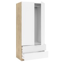 Armario Low 2p 2c Roble/ Blanco