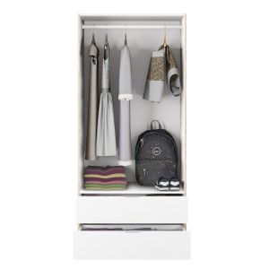 Armario Low 2p 2c Roble/ Blanco
