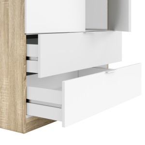 Armario Low 2p 2c Roble/ Blanco