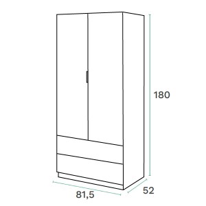 Armario Low 2p 2c Roble/ Blanco
