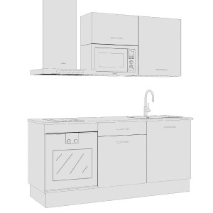 Cocina 180 cm Blanco Titanio