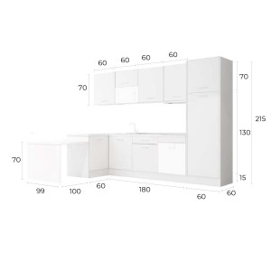 Cocina Península Antracita | Cocina 280 cm Moderna