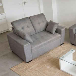 Sofá 2P Egeo tapizado malmo gris