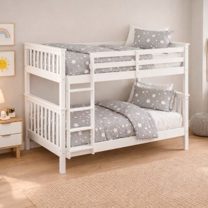Litera blanca de madera Camila