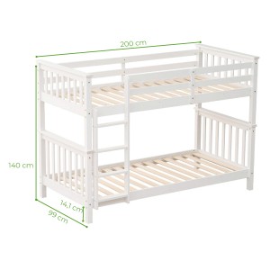 Litera Camila blanca 90x190 convertible en 2 camas | Muebles1Click