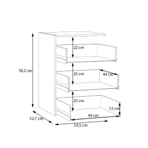 Cajonera adicional interior armario Prime 150