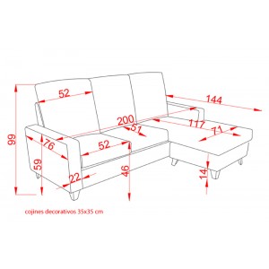 Chaiselongue Duque reversible nolia piedra