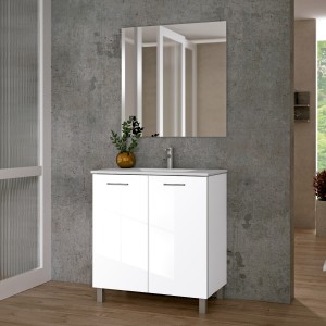 Conjunto baño export 2 puertas blanco brillo